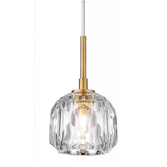 AUTELO 2-Pk Gold Pendant Lights Kitchen Island - Heavy Crystal Vintage Pendants - Picture 6 of 11